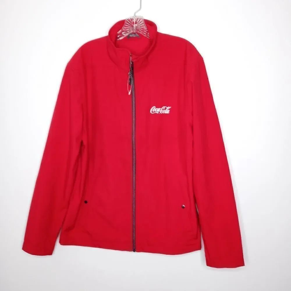 Coca-cola red zip up jacket men's size large